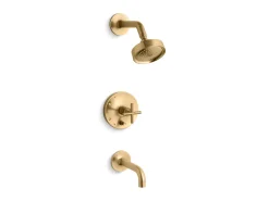 Rite-Temp® bath and shower trim kit with push-button diverter and cross handle, 2.5 gpm