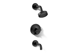 Rite-Temp® bath and shower trim kit with push-button diverter and cross handle, 2.5 gpm