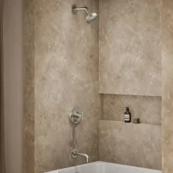 Rite-Temp® bath and shower trim kit with push-button diverter and cross handle, 2.5 gpm