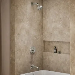 Rite-Temp® bath and shower trim kit with push-button diverter and cross handle, 2.5 gpm