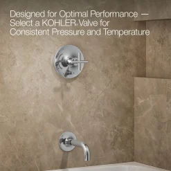 Rite-Temp® bath and shower trim kit with push-button diverter and cross handle, 2.5 gpm