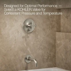 Rite-Temp® bath and shower trim kit with push-button diverter and cross handle, 2.5 gpm