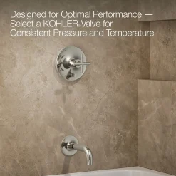 Rite-Temp® bath and shower trim kit with push-button diverter and cross handle, 2.5 gpm