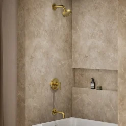 Rite-Temp® bath and shower trim kit with push-button diverter and lever handle, 2.5 gpm