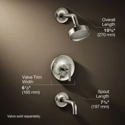 Rite-Temp® bath and shower trim kit with push-button diverter and lever handle, 2.5 gpm