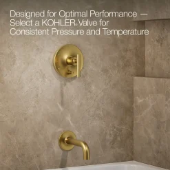 Rite-Temp® bath and shower trim kit with push-button diverter and lever handle, 2.5 gpm