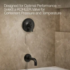 Rite-Temp® bath and shower trim kit with push-button diverter and lever handle, 2.5 gpm