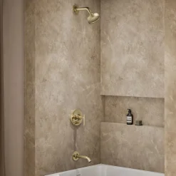 Rite-Temp® bath and shower trim kit with push-button diverter and lever handle, 2.5 gpm