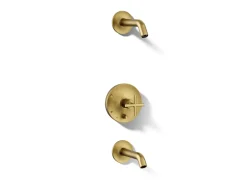Rite-Temp® bath and shower trim kit with push-button diverter and cross handle, without showerhead