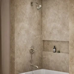 Rite-Temp® bath and shower trim kit with push-button diverter and cross handle, without showerhead