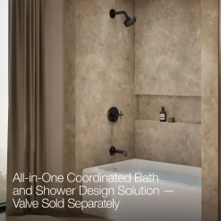 Rite-Temp® bath and shower trim kit with push-button diverter and cross handle, without showerhead