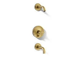 Rite-Temp® bath and shower trim kit with push-button diverter and cross handle, without showerhead