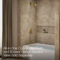 Rite-Temp® bath and shower trim kit with push-button diverter and cross handle, without showerhead