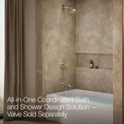 Rite-Temp® bath and shower trim kit with push-button diverter and cross handle, without showerhead
