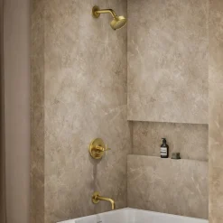 Rite-Temp® bath and shower trim kit with push-button diverter and cross handle, without showerhead