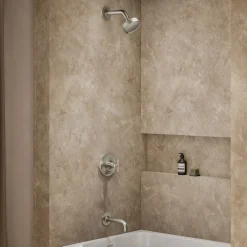 Rite-Temp® bath and shower trim kit with push-button diverter and cross handle, without showerhead