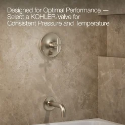 Rite-Temp® bath and shower trim kit with push-button diverter and cross handle, without showerhead