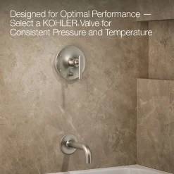Rite-Temp® bath and shower trim kit with push-button diverter and lever handle, without showerhead