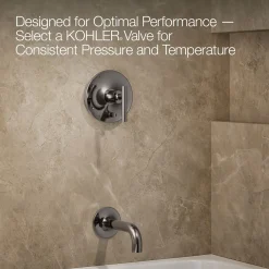Rite-Temp® bath and shower trim kit with push-button diverter and lever handle, without showerhead
