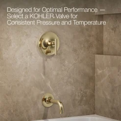 Rite-Temp® bath and shower trim kit with push-button diverter and lever handle, without showerhead