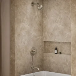 Rite-Temp® bath and shower trim kit with push-button diverter and lever handle, without showerhead