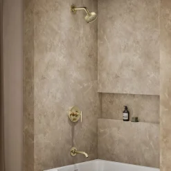 Rite-Temp® bath and shower trim kit with push-button diverter and lever handle, without showerhead