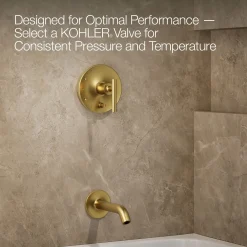 Rite-Temp® bath and shower trim kit with push-button diverter and lever handle, without showerhead
