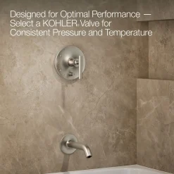 Rite-Temp® bath and shower trim kit with push-button diverter and lever handle, without showerhead