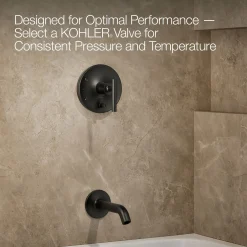 Rite-Temp® bath and shower trim kit with push-button diverter and lever handle, without showerhead