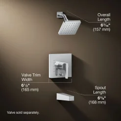Rite-Temp® bath and shower trim kit with push-button diverter, 1.75 gpm
