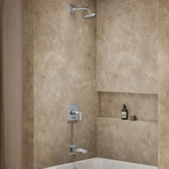 Rite-Temp® bath and shower trim kit with push-button diverter and lever handle, without showerhead