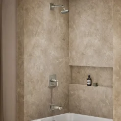 Rite-Temp® bath and shower trim kit with push-button diverter and lever handle, without showerhead