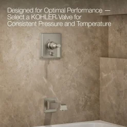 Rite-Temp® bath and shower trim kit with push-button diverter and lever handle, without showerhead