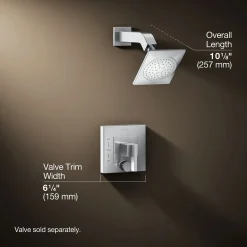 Rite-Temp® shower trim kit with push-button diverter, 2.5 gpm