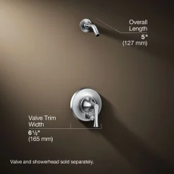 Rite-Temp® shower trim kit with push-button diverter, without showerhead