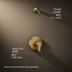 Rite-Temp® shower trim kit with push-button diverter, less showerhead