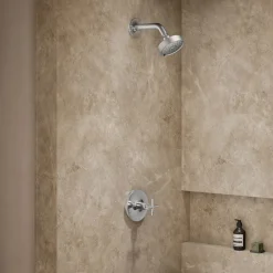 Rite-Temp® shower trim kit with cross handle, without showerhead