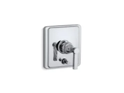 Rite-Temp® valve trim with push-button diverter and lever handle