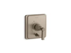 Rite-Temp® valve trim with push-button diverter and lever handle