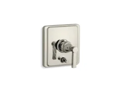 Rite-Temp® valve trim with push-button diverter and lever handle