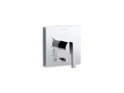 Rite-Temp® valve trim with push-button diverter
