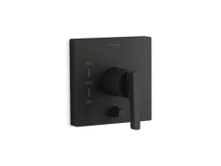 Rite-Temp® valve trim with push-button diverter
