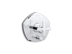 Rite-Temp® valve trim with push-button diverter and cross handle