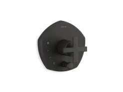 Rite-Temp® valve trim with push-button diverter and cross handle