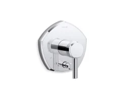 Rite-Temp® valve trim with push-button diverter and lever handle