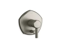 Rite-Temp® valve trim with push-button diverter and lever handle