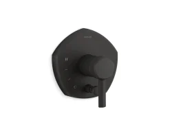 Rite-Temp® valve trim with push-button diverter and lever handle
