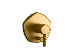 Rite-Temp® valve trim with push-button diverter and lever handle