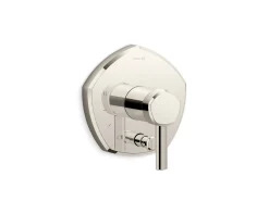 Rite-Temp® valve trim with push-button diverter and lever handle