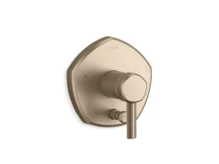 Rite-Temp® valve trim with push-button diverter and lever handle